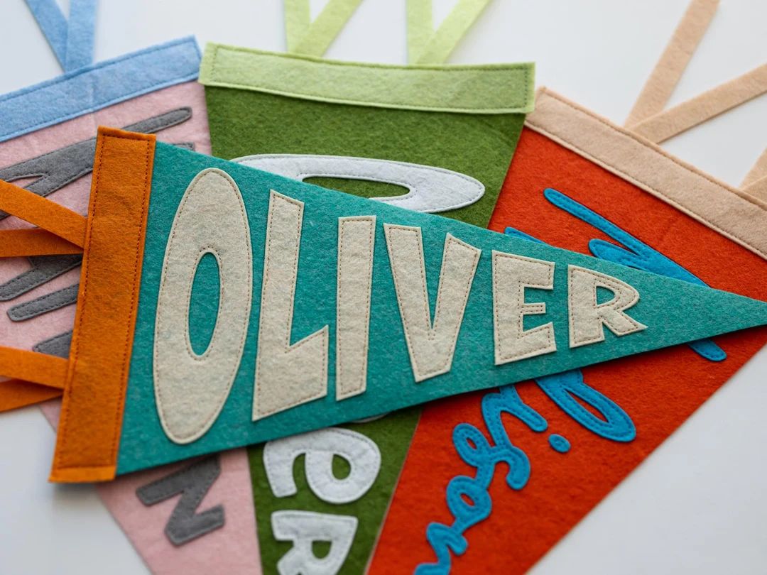 Personalized Name Pennant for Nursery Room Decor Baby Shower Gift Baby Boy Girl Name Nursery Flag... | Etsy (US)