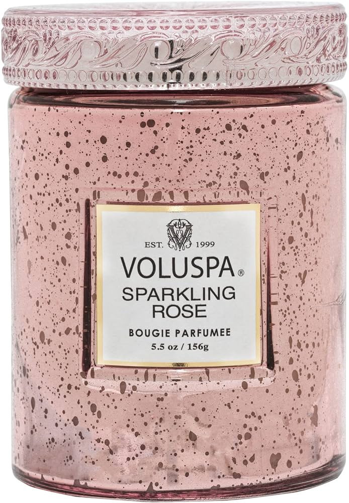 Voluspa Sparkling Rose Candle | Small Glass Jar | 5.5 Oz. | 50 Hour Burn Time | Hand-Poured Cocon... | Amazon (US)