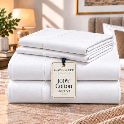 100% Cotton 800 Thread Count Twin XL Size 4-Piece Sheet Set, White | Wayfair North America