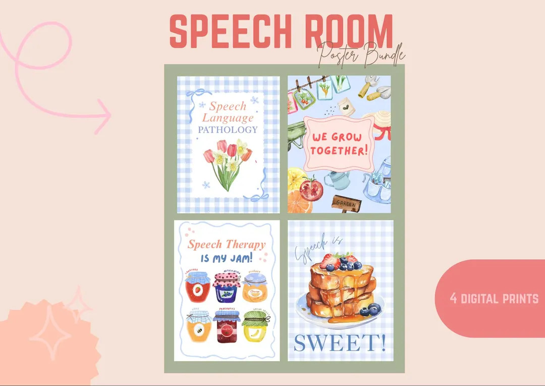 Speech Therapy Room Decor: Flowers and Garden Poster Bundle | 4 Unique Speech Room Designs | Art ... | Etsy (US)