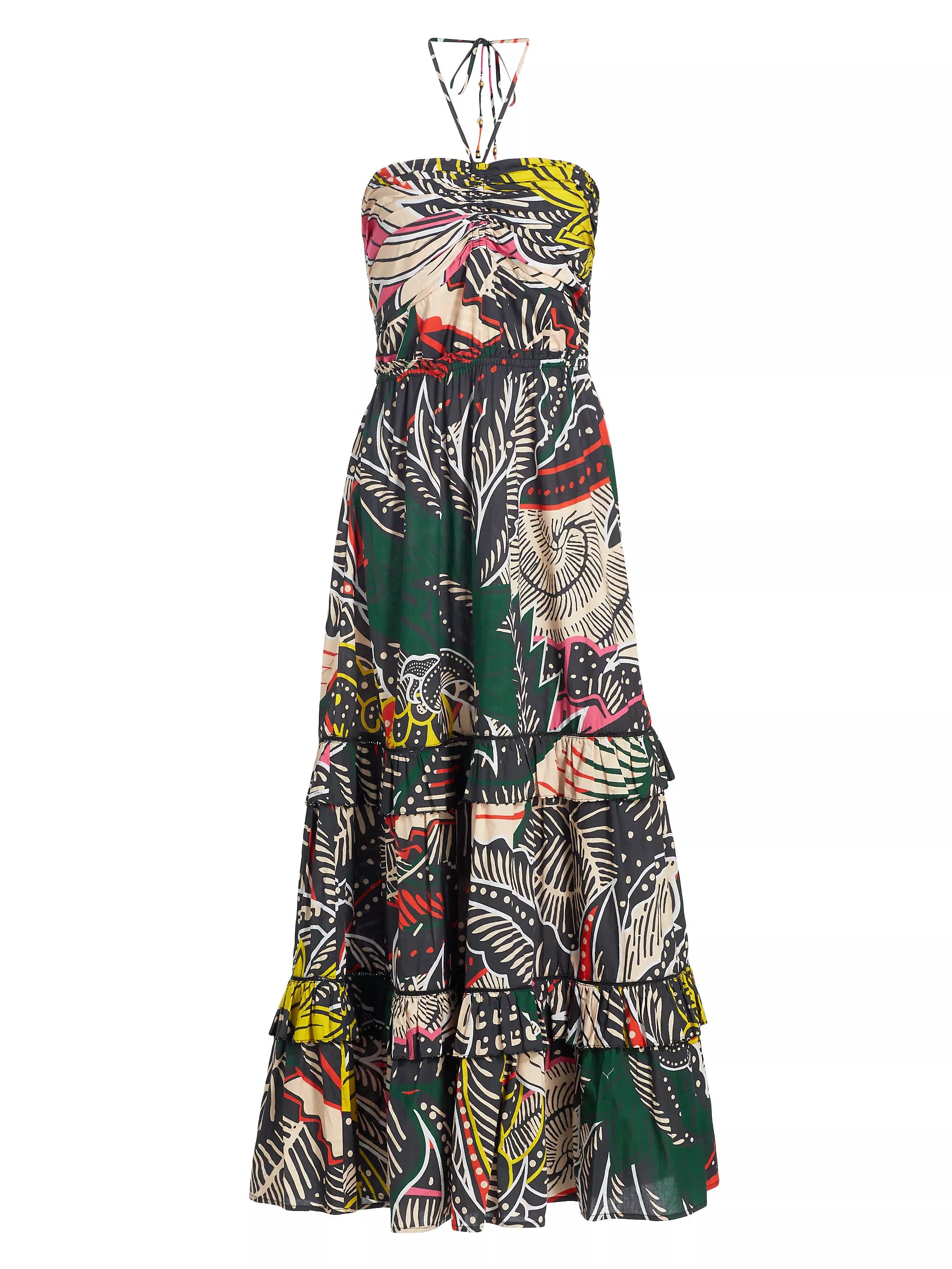 June Abstract Cotton Halter Maxi Dress | Saks Fifth Avenue