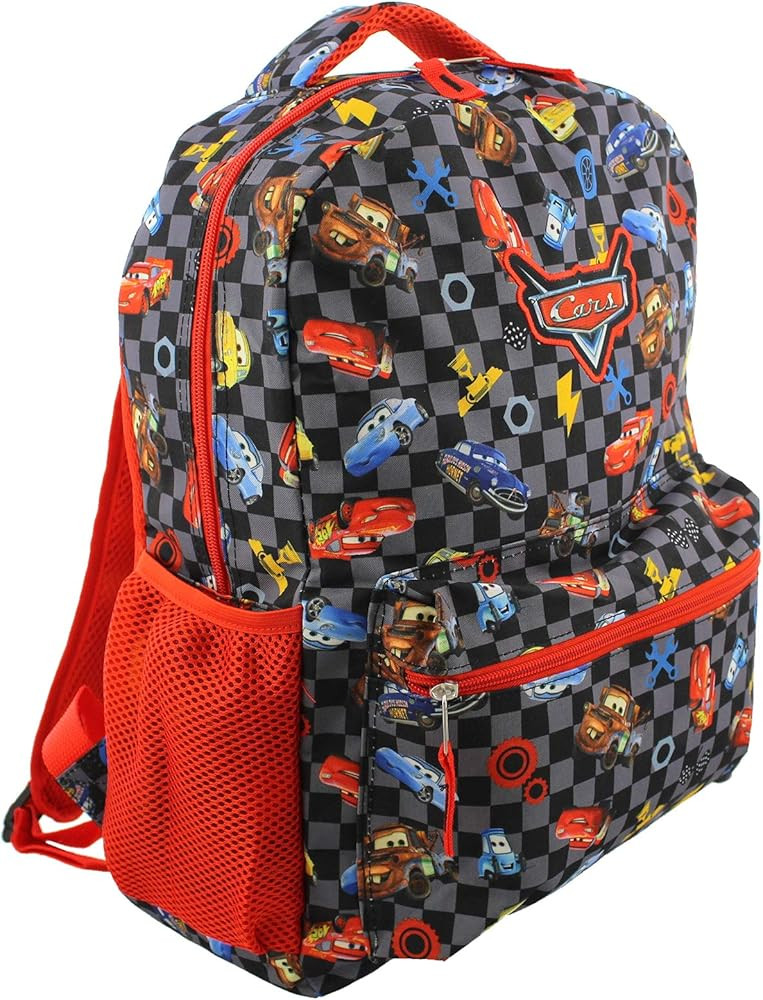 Disney Cars Boy's Girl's 16 Inch School Backpack Bag Lightning McQueen Mater (One Size, Black/Red... | Amazon (US)