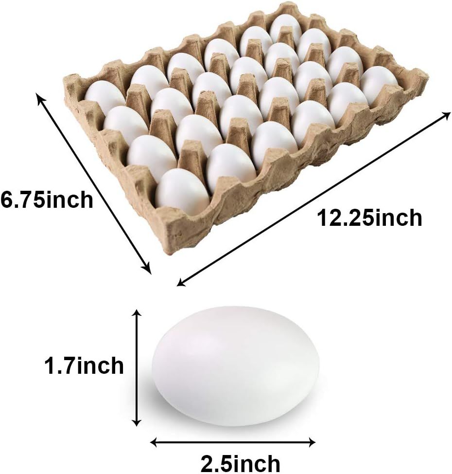 SallyFashion 24 PCS White Wooden Eggs Easter Eggs Fake Eggs for Children DIY Game, Kitchen Craft ... | Amazon (US)