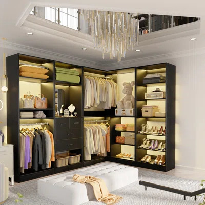 Navada Freestanding Closet System with Mirror | Wayfair North America