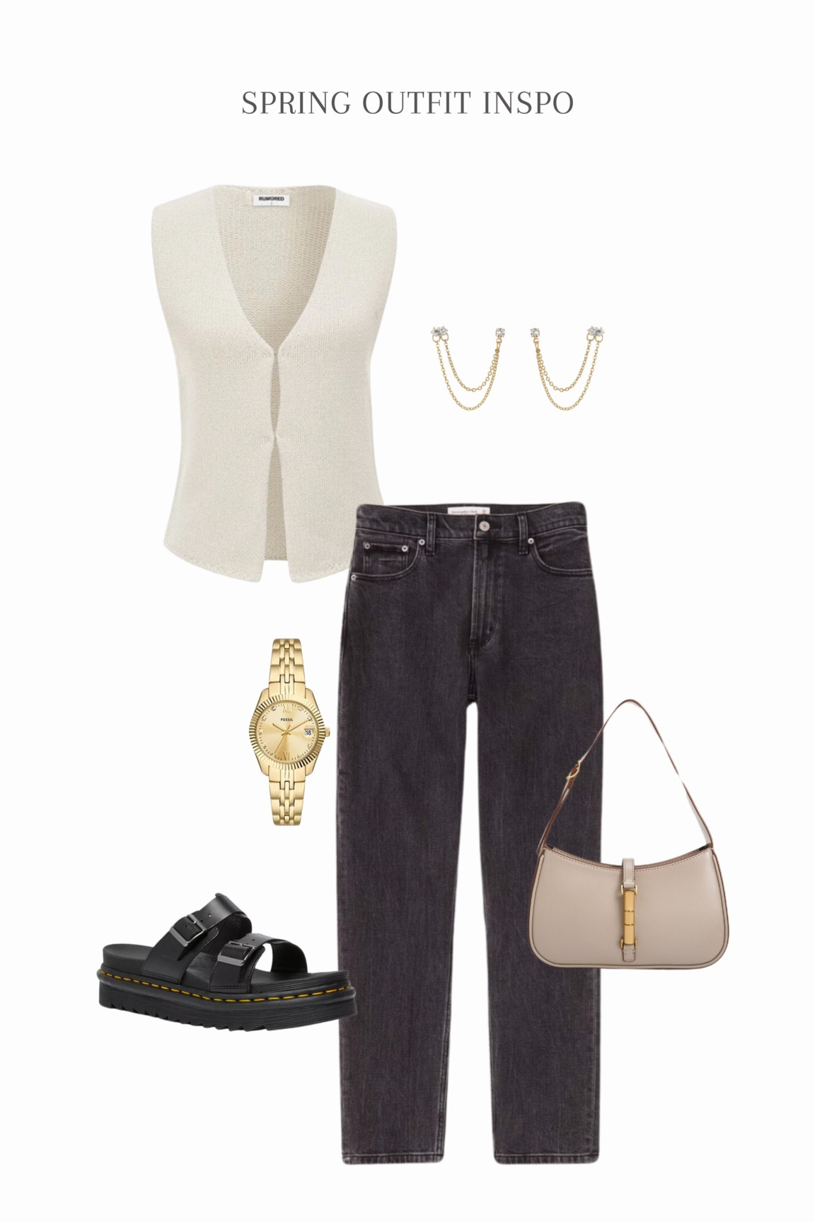 Spring outfit inspo!

spring outfit inspiration, trending spring outfit, tan purse, trending sandals, gold watch, cute earrings, black jeans 

#springoutfitinspo #trendingfashion #pinterestgirl #pinterestfashion

#LTKstyletip #LTKSeasonal #LTKshoecrush