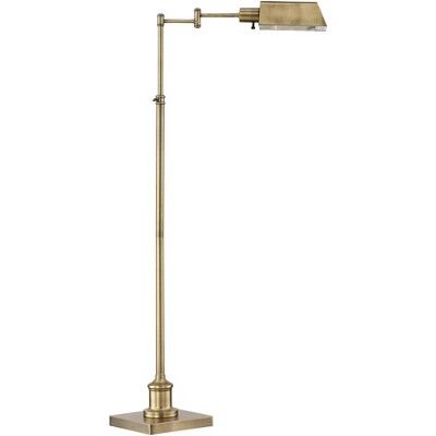 Regency Hill Modern Pharmacy Floor Lamp Aged Brass Adjustable Swing Arm Metal Shade for Living Ro... | Target