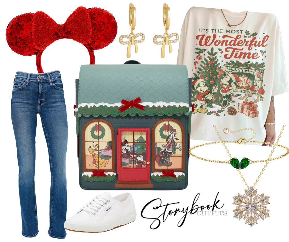 Step into the park looking like a walking Christmas card! ✨🎁
I am SO in love with this wholesome vintage-style “It’s The Most Wonderful Time” Mickey & Minnie Christmas look — it’s cozy, festive, and perfect for holiday photos in front of the tree on Main Street! 🎄🐭

🎀 Featuring:

Cute red sparkly ears for that classic Minnie flair

Vintage Christmas Mickey tee (so soft + oversized!)

The CUTEST gingerbread-house-style backpack (just LOOK at the windows 😭😍)

Dainty bow hoops + winter snowflake necklace ❄️

Crisp white sneakers for comfy all-day walking

Your favorite comfy denim to complete the look 

 

#LTKHoliday #LTKTravel
