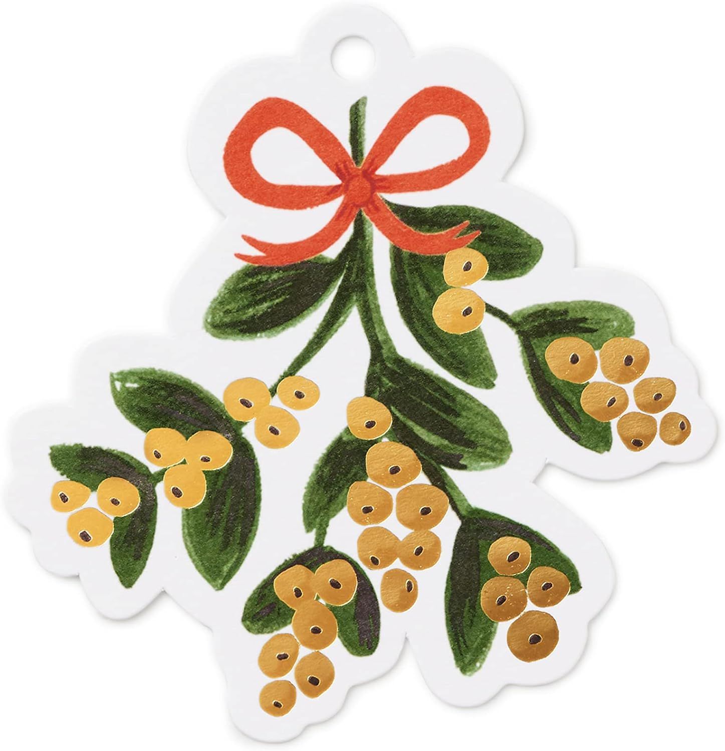 Rifle Paper Co. Pack of 8 Mistletoe Die-Cut Gift Tags for Holiday Gifts, Includes Festive Ties, M... | Amazon (US)