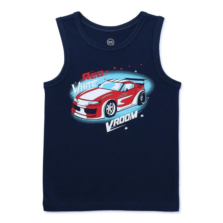 Wonder Nation Americana Toddler Boy Sleeveless Graphic Tank, Sizes 12M-5T | Walmart (US)