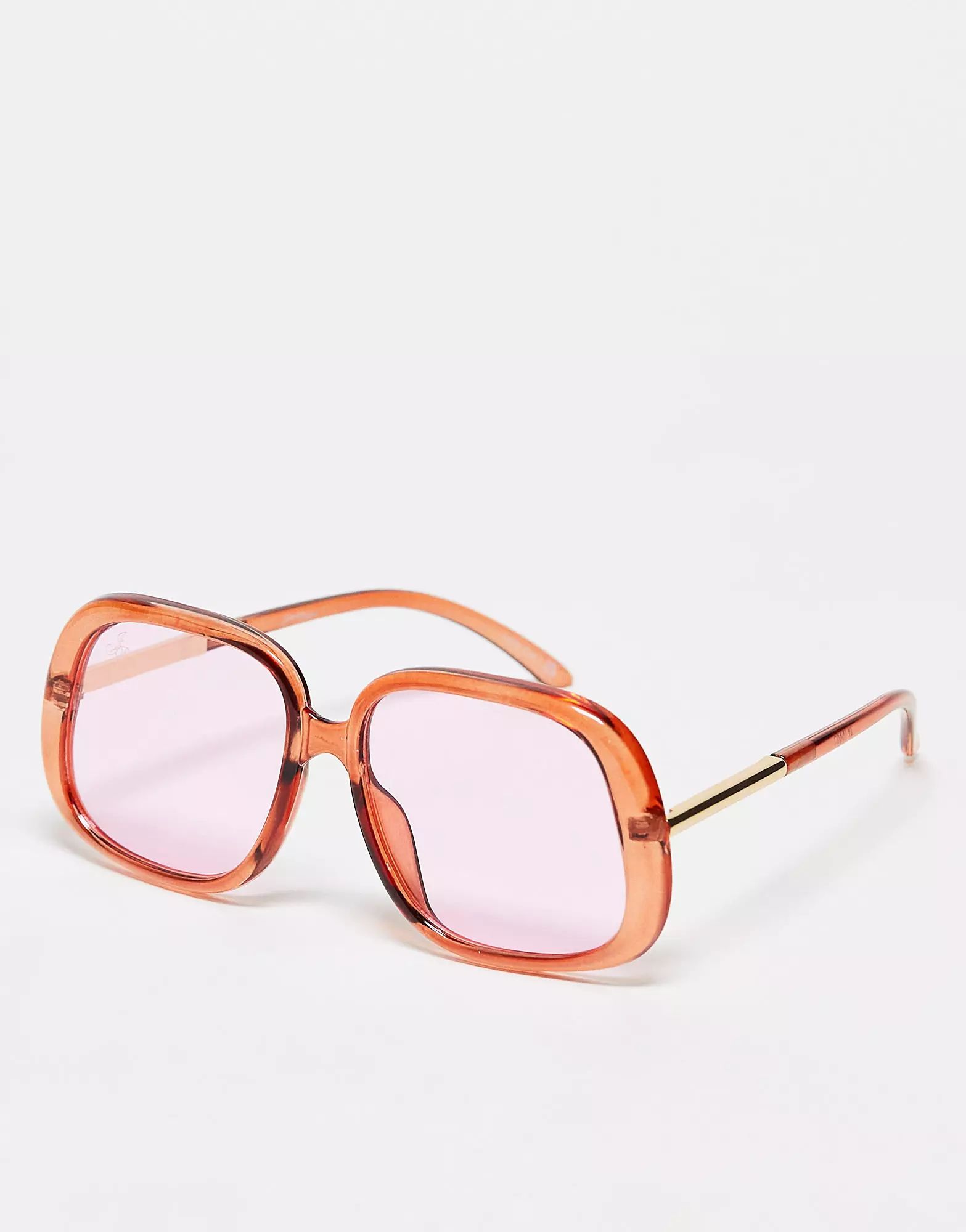 Jeepers Peepers oversized square festival sunglasses in pink | ASOS (Global)