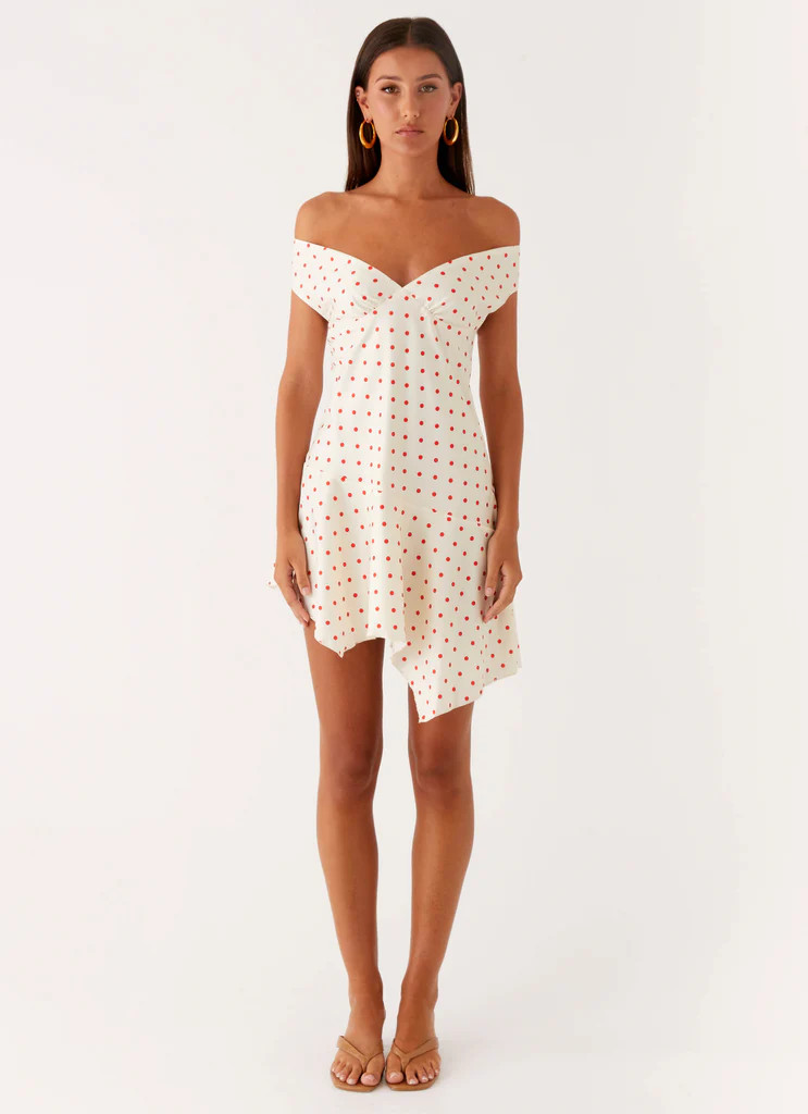 Alma Mini Dress - White Red Polka Dot | Peppermayo (Global)