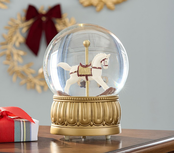 Chris Loves Julia Rocking Horse Snow Globe | Pottery Barn Kids