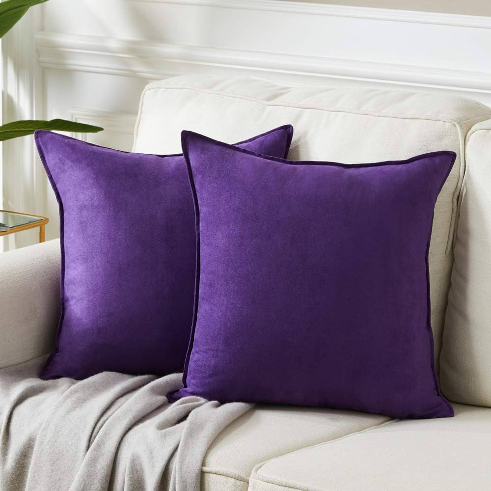 Fancy Homi 2 Packs Premium Faux Suede Decorative Throw Pillow Covers, Super Soft Square Pillow Ca... | Amazon (US)