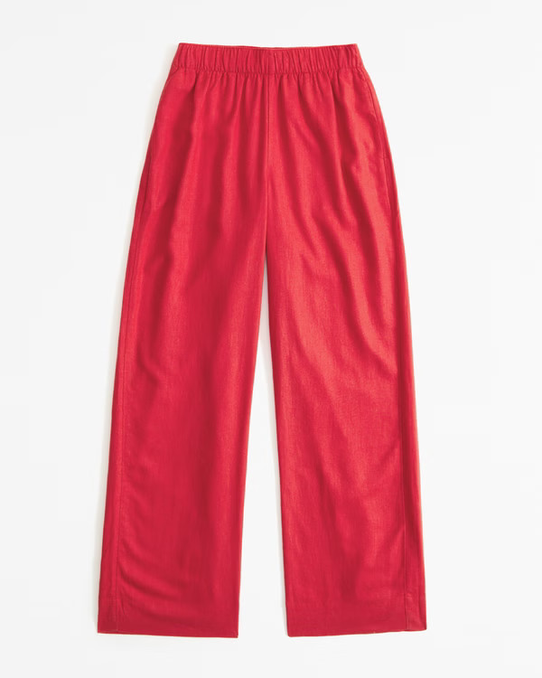 Women's Linen-Blend Pull-On Pant | Women's Bottoms | Abercrombie.com | Abercrombie & Fitch (US)