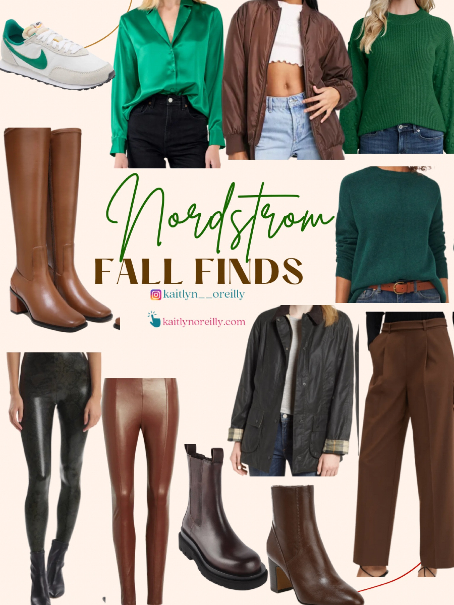 Nordstrom fall outfits! Green and brown fall items (sweaters available in other colors too! ) 



Fall Outfits , Fall Outfit , fall sweater , sweater , leather leggings , spanx , brown pants , green pants , Boots , combat boots , booties , Work Outfit , Jacket , Barbour , Coat , Fall coat , Jeans , blouse , Nordstrom , Nordstrom finds , Nordstrom fall outfits , sale , Fall outfit sale , Nordstrom sale #LTKSeasonal #LTKstyletip #LTKsalealert #LTKcurves #LTKunder100 #LTKunder50 #LTKU #LTKshoecrush
