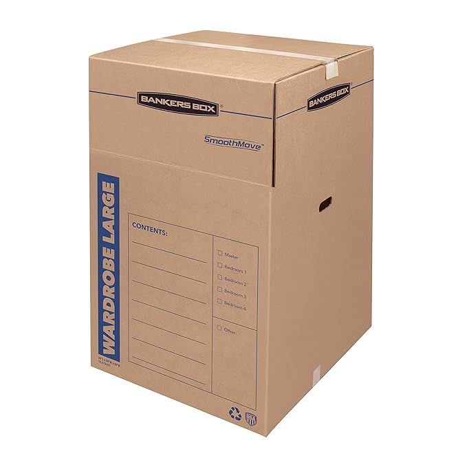 Bankers Box SmoothMove Wardrobe Box Large, 3 Pack (8811001) | Amazon (US)