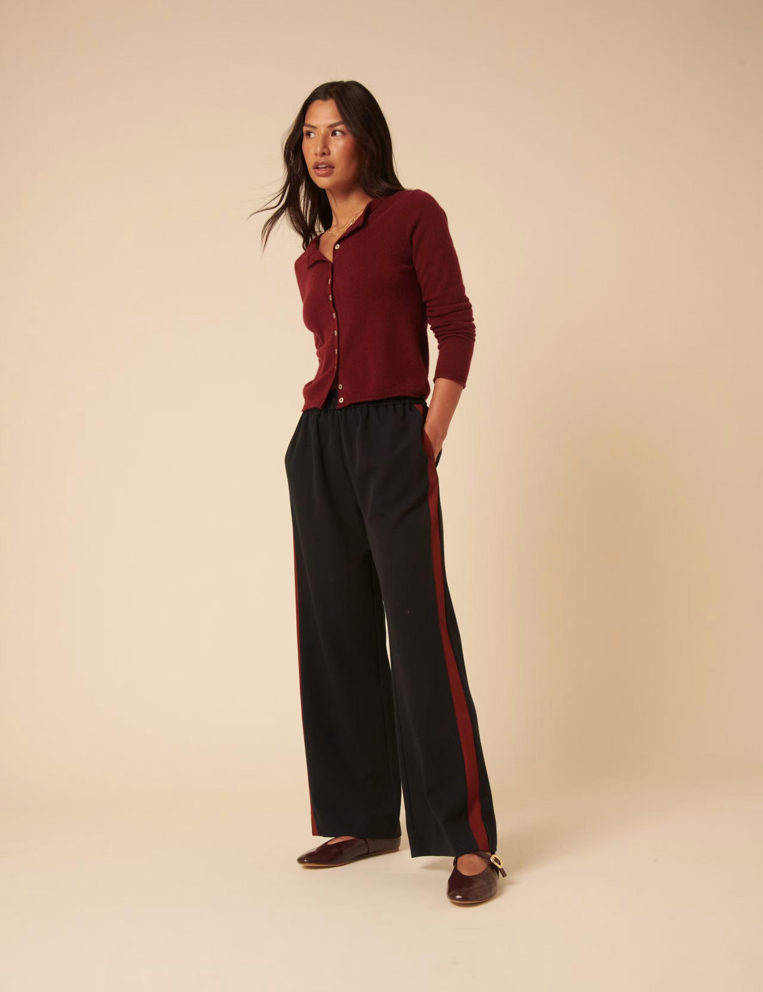 Side Stripe Wide Leg Trousers | Nobody's Child | M&S | Marks & Spencer (UK)