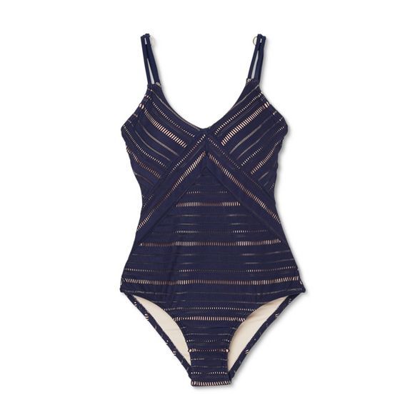 Women's Crochet One Piece Swimsuit - Kona Sol™ Navy | Target