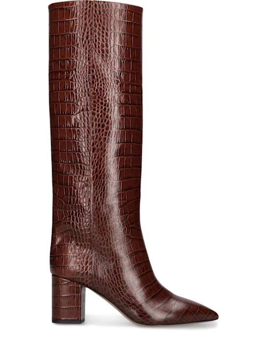 70mm Anja croc embossed tall boots | Luisaviaroma