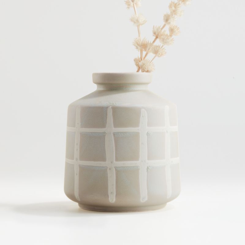 Cappilla Sage and White Grid Vase + Reviews | Crate and Barrel | Crate & Barrel