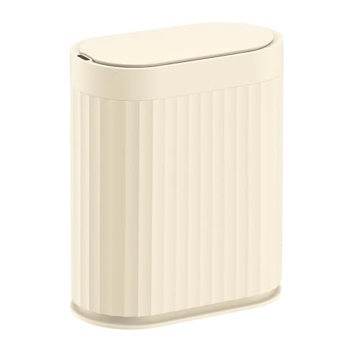 ELPHECO 2 Gallon Sensor Trash Can - 7.5L Waterproof Motion Sensor Trash Can, Automatic Bathroom Trash Bin, Slim Garbage Can, Bathroom, Office, Bedroom, Beige | Amazon (US)