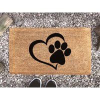 Custom Dog Doormat - Paw Heart Personalized Coir Animal Lover Gift | Etsy (UK)