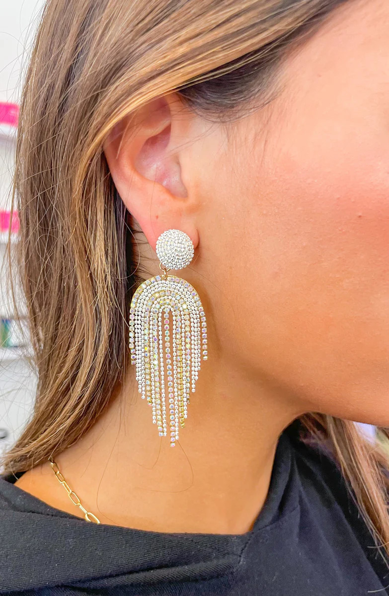 Night is Sparkling Rhinestone Dangle Earrings | Apricot Lane Boutique