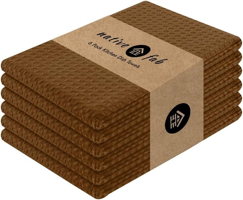 Native Fab Cotton Kitchen Towel with Hanging Loop 16x26 inches, 6-Pack, Waffle Weave Kitchen Towe... | Amazon (US)