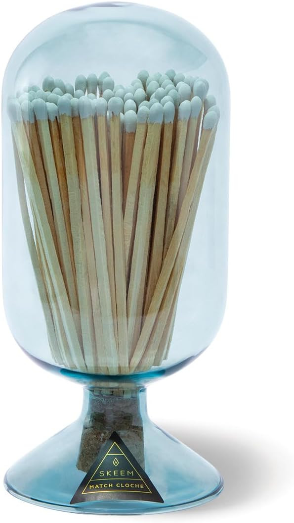 Skeem Glass Match Cloche with Striker - Sky - Includes 120 Small Match Sticks - Perfect Fireplace... | Amazon (US)