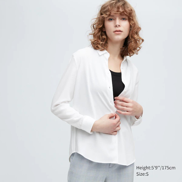 Rayon Long-Sleeve Blouse | UNIQLO (US)