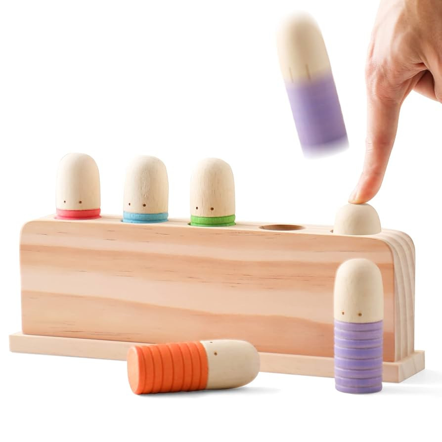 Pop Up Puppets | Multicolor Wooden Color Sorting & Montessori Color Matching Toys | Preschool Lea... | Amazon (US)