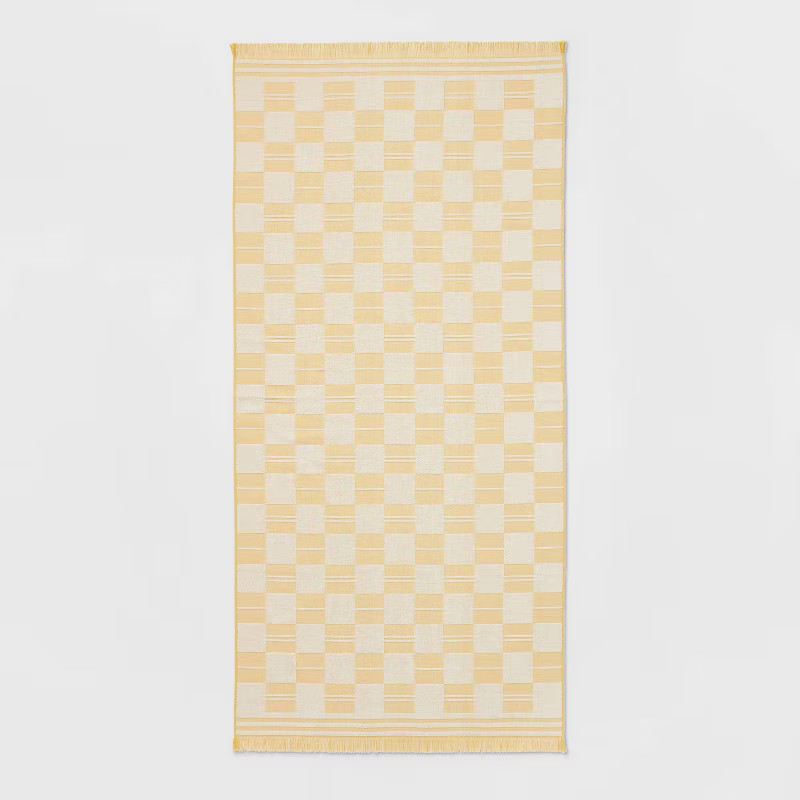 Checkered Beach Towel Yellow - Threshold™ | Target