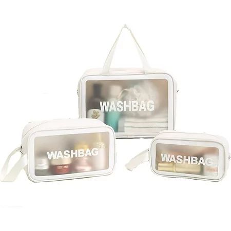 Clear Travel Bags for Toiletries 3Pcs Portable PVC Waterproof Cosmetic Bags Transparent Travel Stora | Walmart (US)