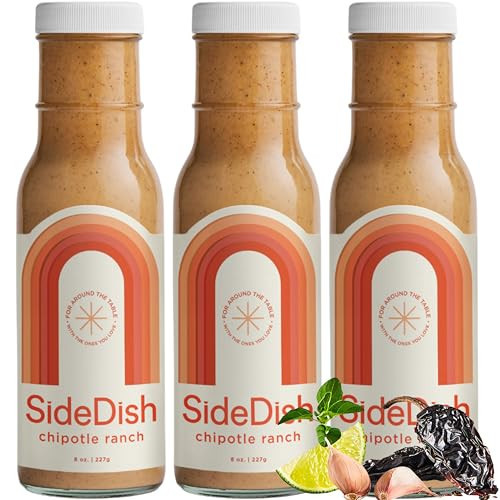Chipotle Ranch Dressing (Pack of 3) - Seed Oil, Dairy & Gluten Free Salad Dressing w/Avocado Oil - Refined Sugar Free, Low Sodium Healthy Ranch Sauce - Paleo SideDish Dressing for Sauces, Dips & More | Amazon (US)