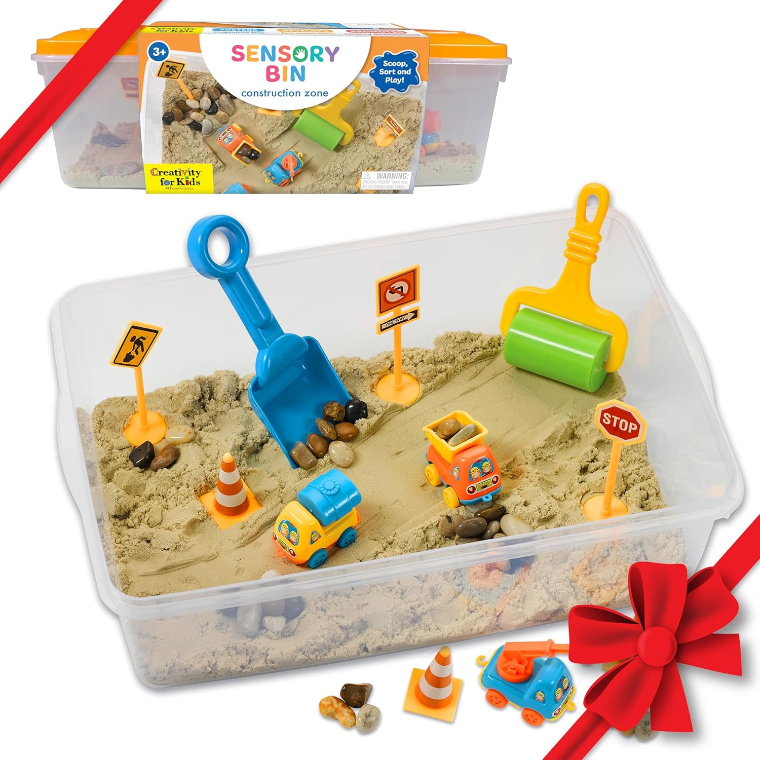 Creativity for Kids Sensory Bin: Construction Zone Playset - Preschool Learning Activities, Excav... | Amazon (US)
