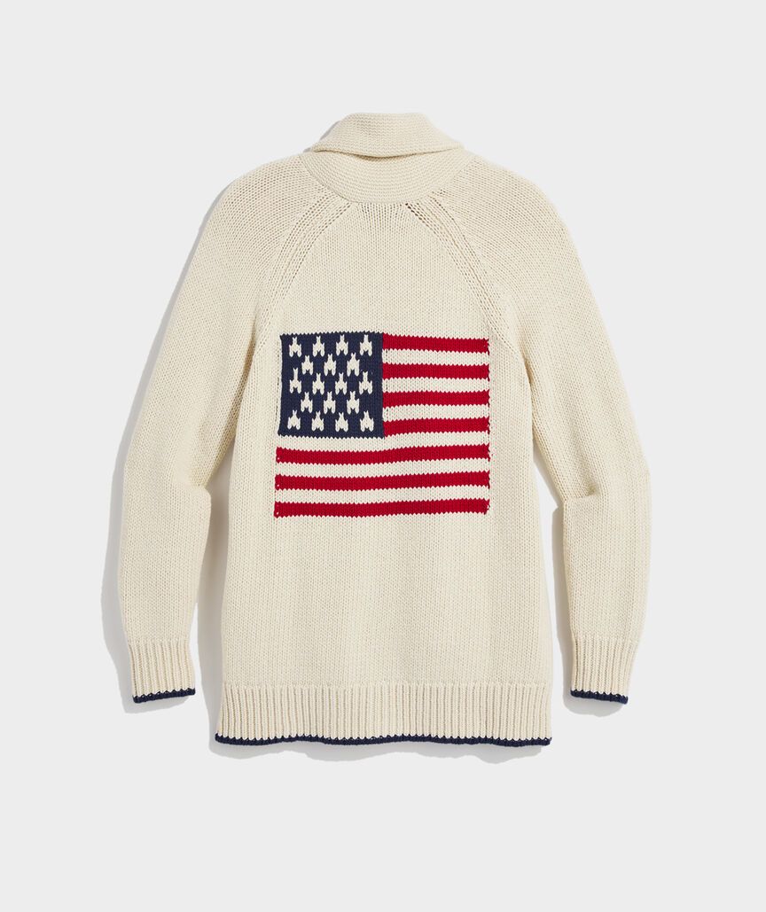 USA Summer Intarsia Shawl Cardigan | vineyard vines