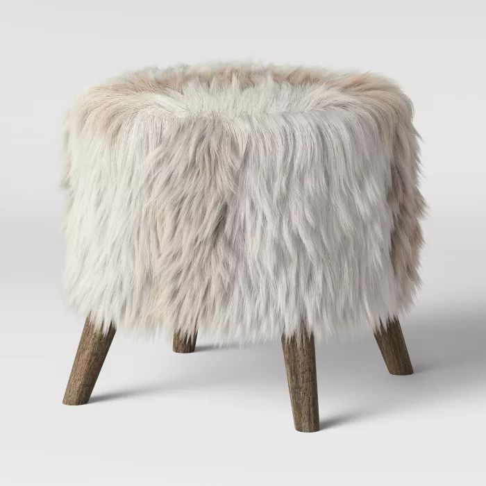 Judith Faux Fur Ottoman - Threshold™ | Target