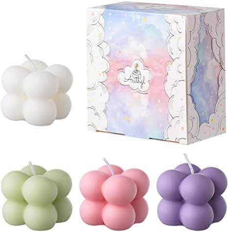 ACITHGL Bubble Candle - 4 Small Cute Candles Cube Soy Wax Candles, Home Decor Candle, Scented Can... | Amazon (US)