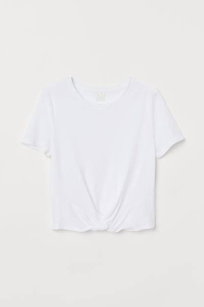 Tie-detail Top - White - Ladies | H&M US | H&M (US + CA)