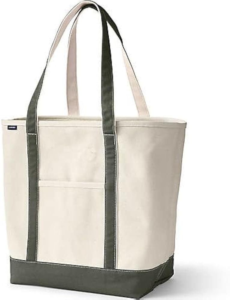 Lands' End Open Top Canvas Tote Bag | Amazon (US)