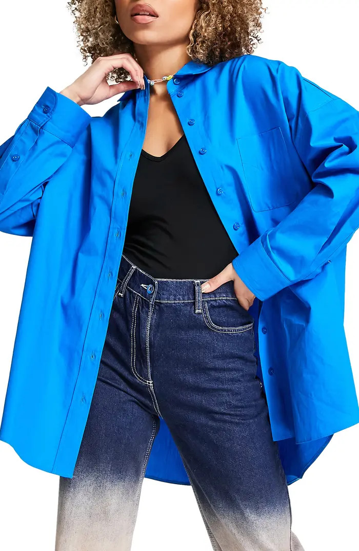 Oversized Poplin Button-Up Shirt | Nordstrom