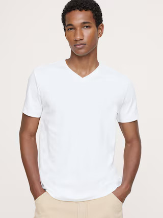 Luxury-Touch V-Neck T-Shirt | Banana Republic (US)