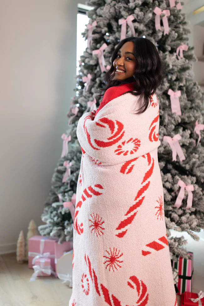 Make Me Believe Candy Canes Blanket FINAL SALE | Pink Lily