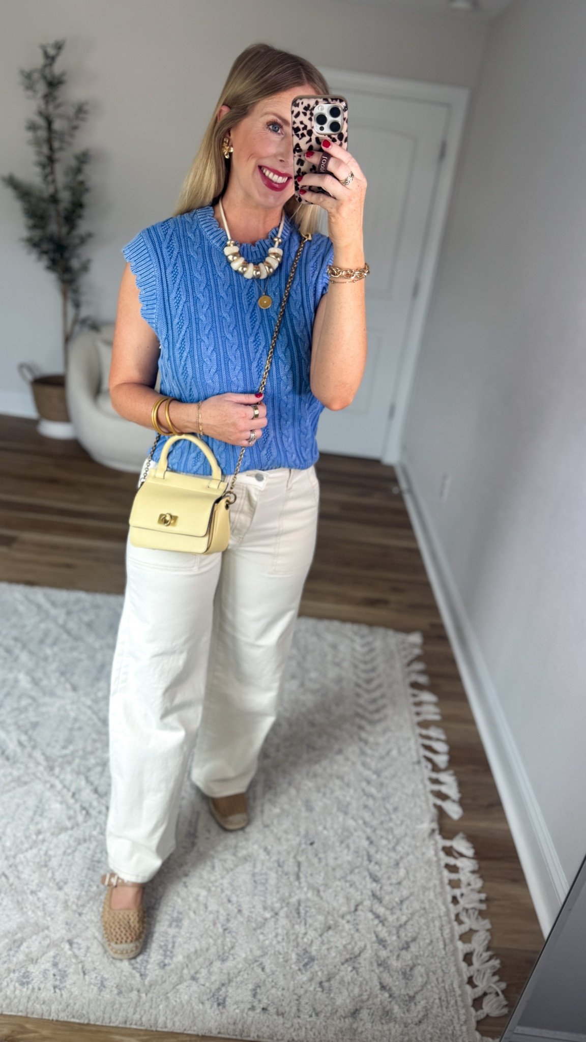 Walmart outfit, sweater vest, white jeans 

#LTKootd #LTKmomlife