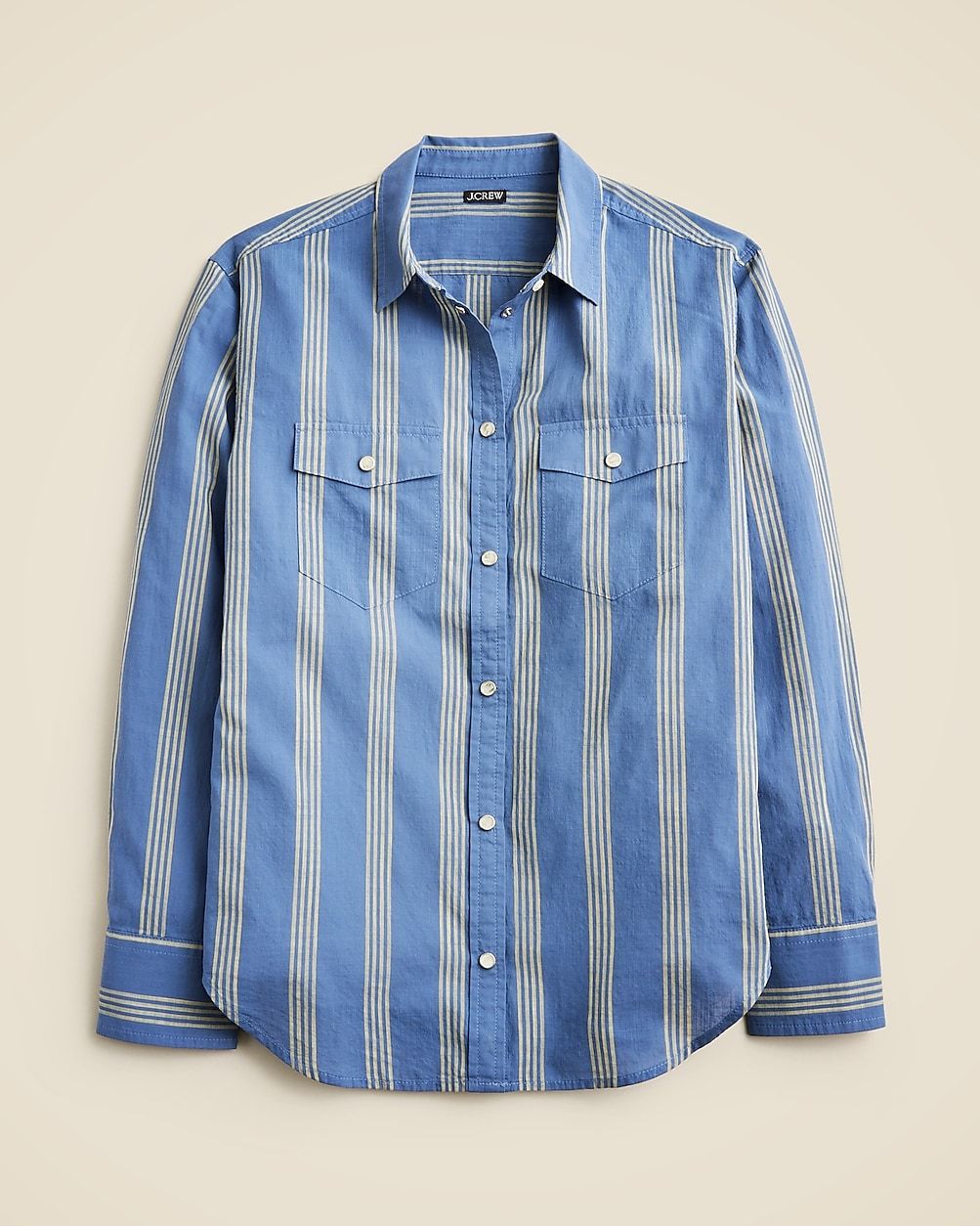 Western shirt in striped cotton voile | J. Crew US