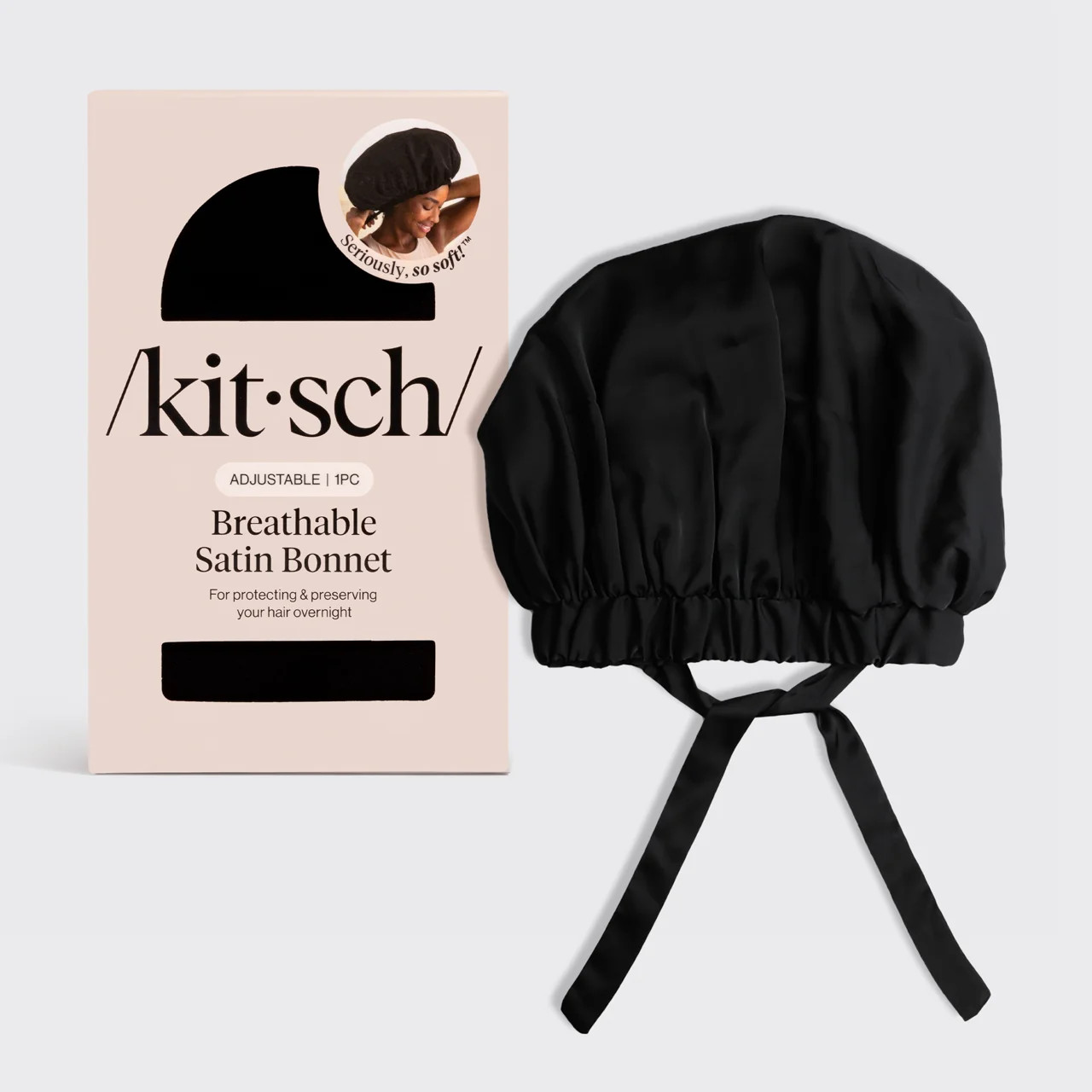 Black Satin Bonnet - XL | KITSCH | Kitsch