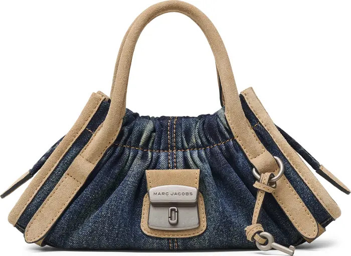 The Small Cristina Denim Suede Satchel | Nordstrom
