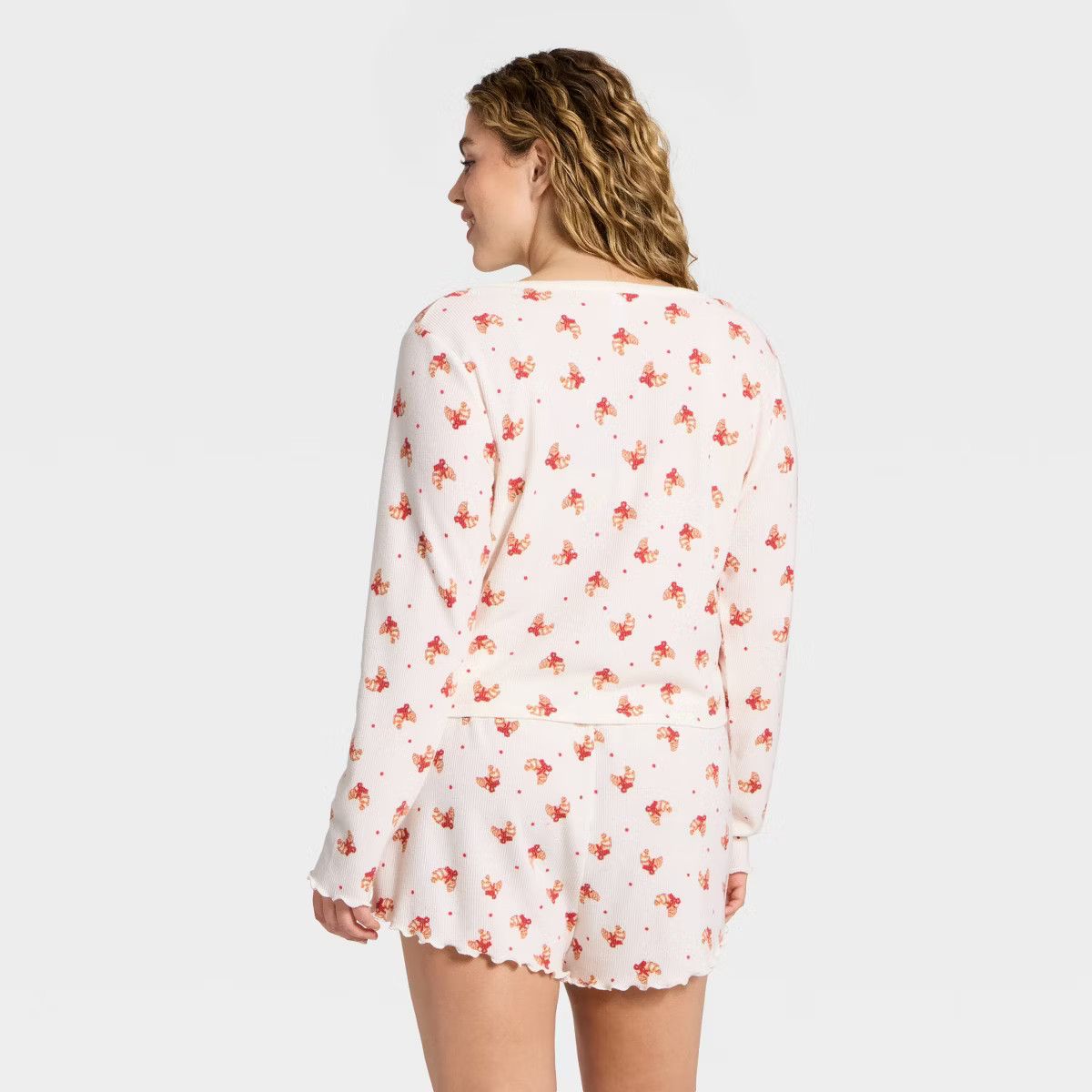 Women's Waffle Long Sleeve Top and Shorts Pajama Set - Wild Fable™ | Target