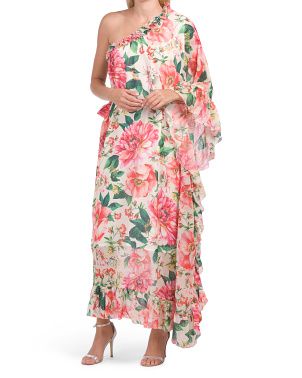 One Shoulder Ruffle Floral Dress | TJ Maxx