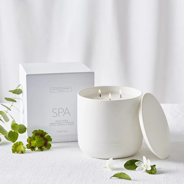 Spa Restore Ceramic 3 Wick Candle | The White Company (UK)